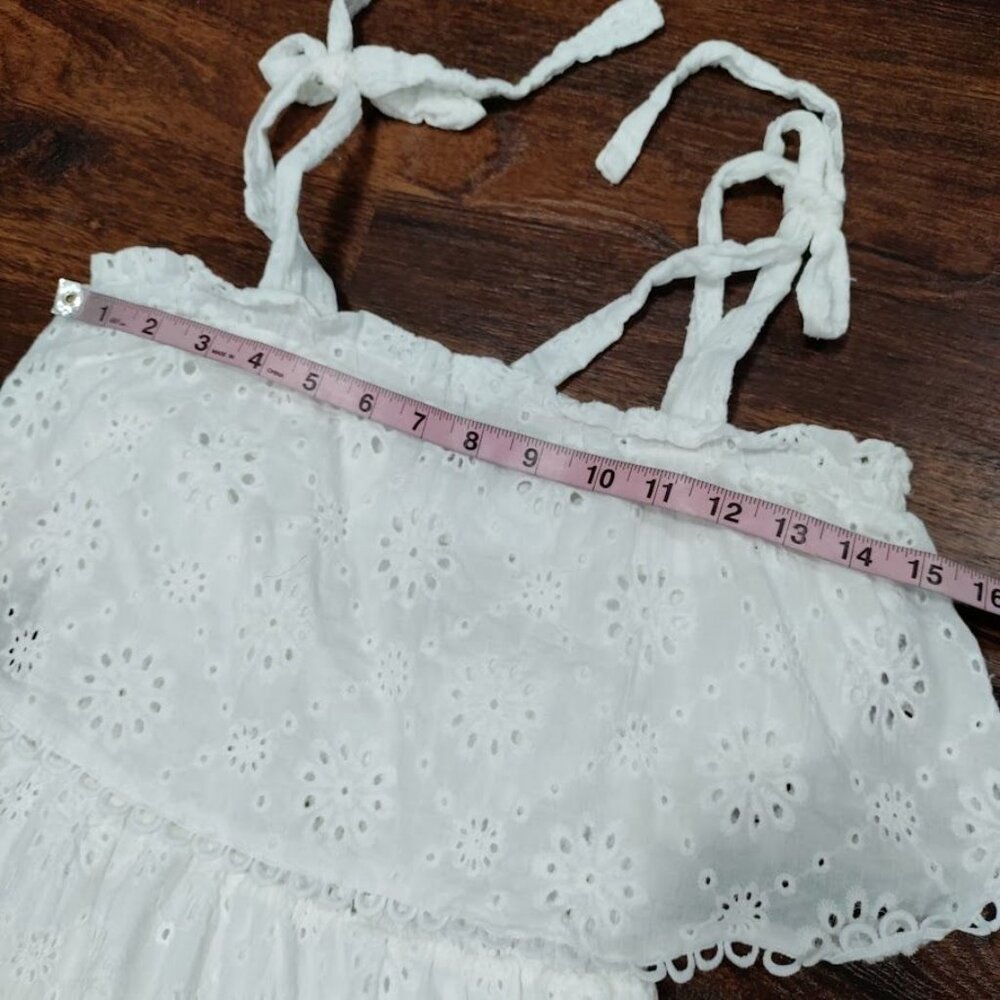 Simplee White Eyelet Lace Whimsy Cottagecore Prairie Halter Twee Dress S NWOT - Picture 9 of 10